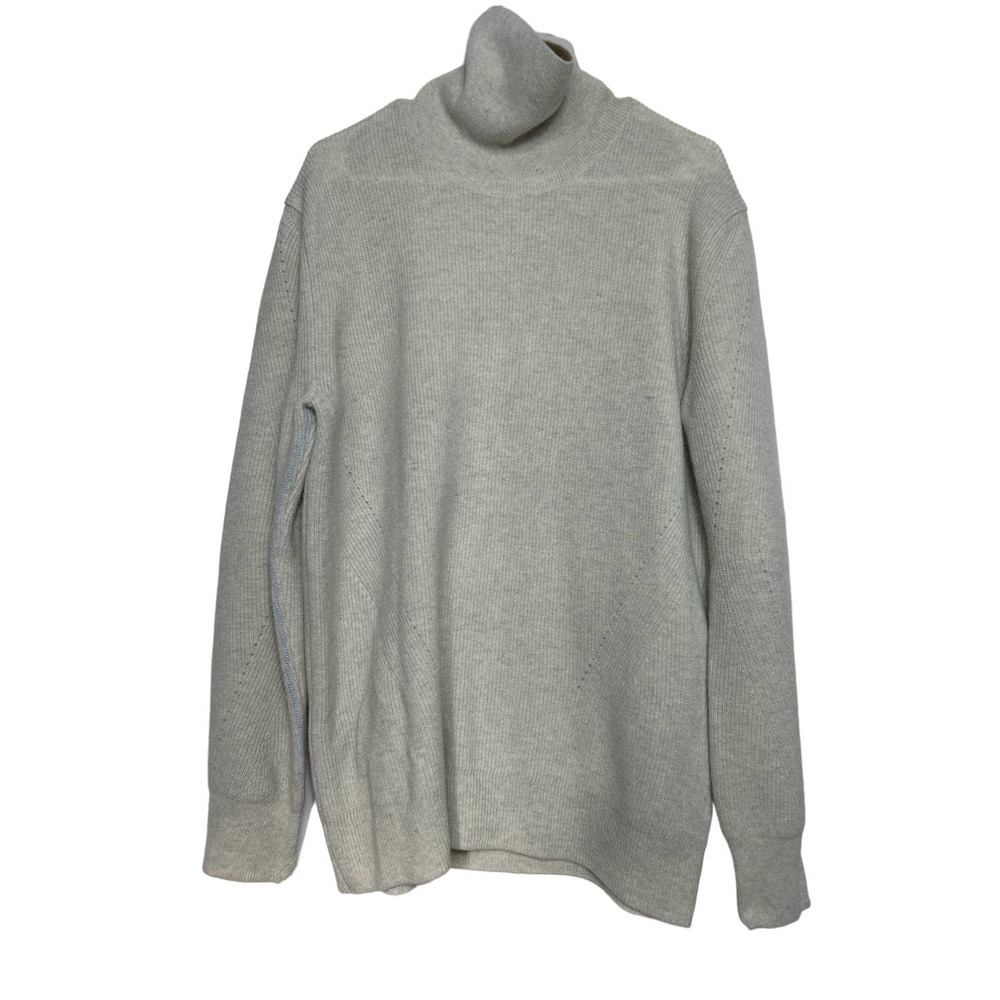 CUSTOMELLOW 100% Wool Cream Turtleneck Sweater Size Med